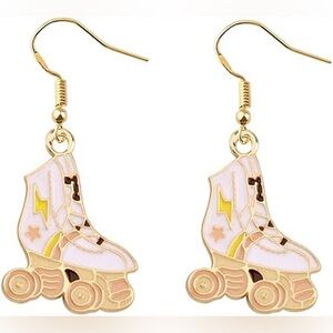 Gold-Tone Roller Skate Drop Earrings